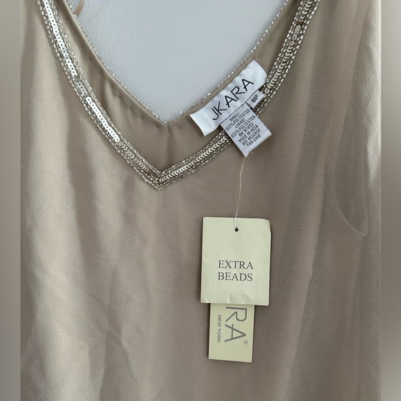 JKARA| NWT Knee Length Evening Beaded Dress - Picture 4 of 11